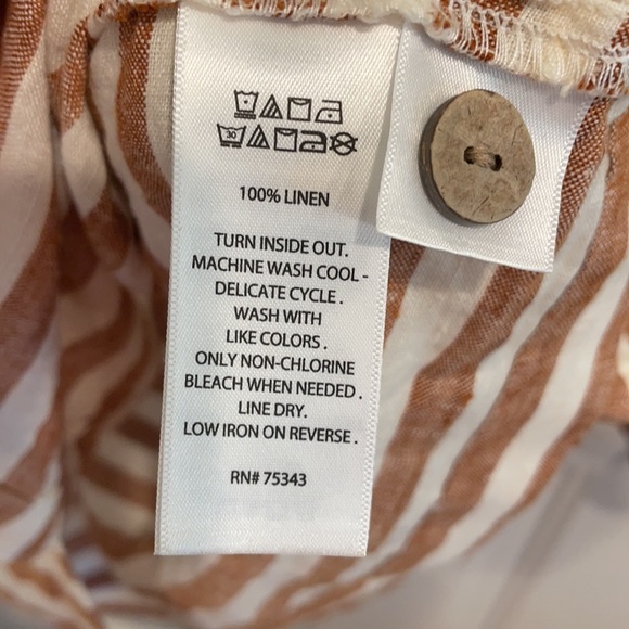 Rachel Zoe Striped Linen Blouse medium - Picture 6 of 8